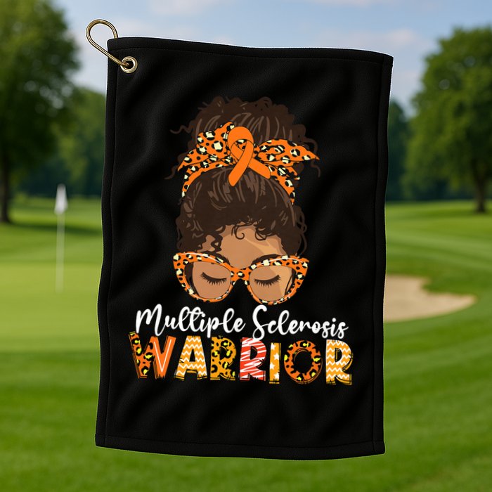 Womens MS Warrior Messy Bun - Multiple Sclerosis Awareness Golf Towel