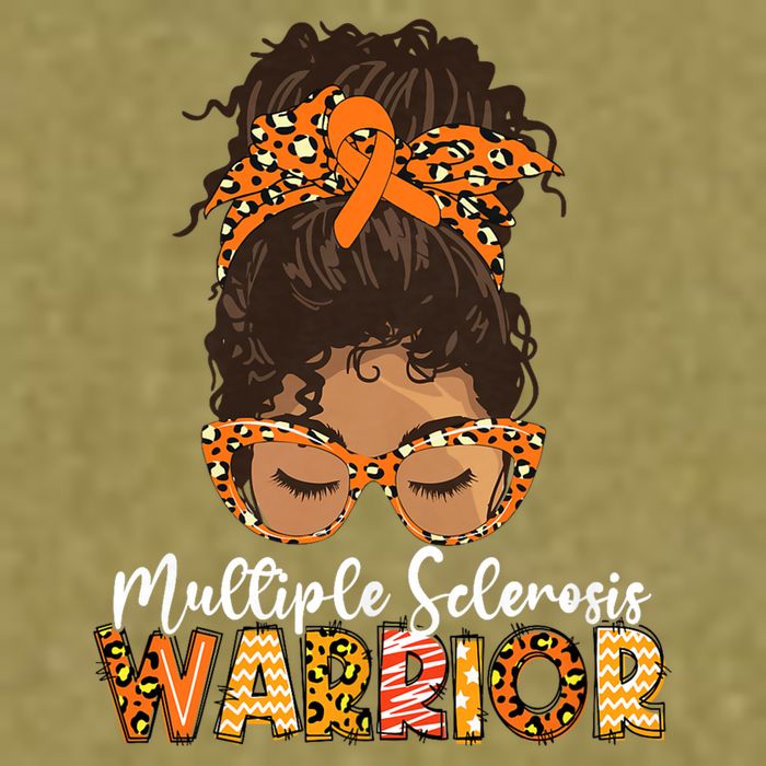Womens MS Warrior Messy Bun - Multiple Sclerosis Awareness Garment-Dyed Women's Muscle Tee