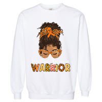 Womens MS Warrior Messy Bun - Multiple Sclerosis Awareness Garment-Dyed Sweatshirt