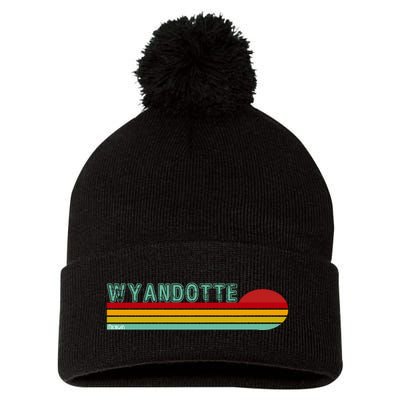 Wyandotte Michigan Pom Pom 12in Knit Beanie