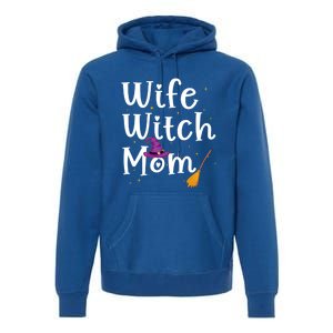 Wife Mom Witch Funny Halloween Costume For Mommy Gift Premium Hoodie