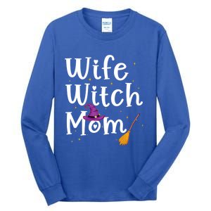 Wife Mom Witch Funny Halloween Costume For Mommy Gift Tall Long Sleeve T-Shirt