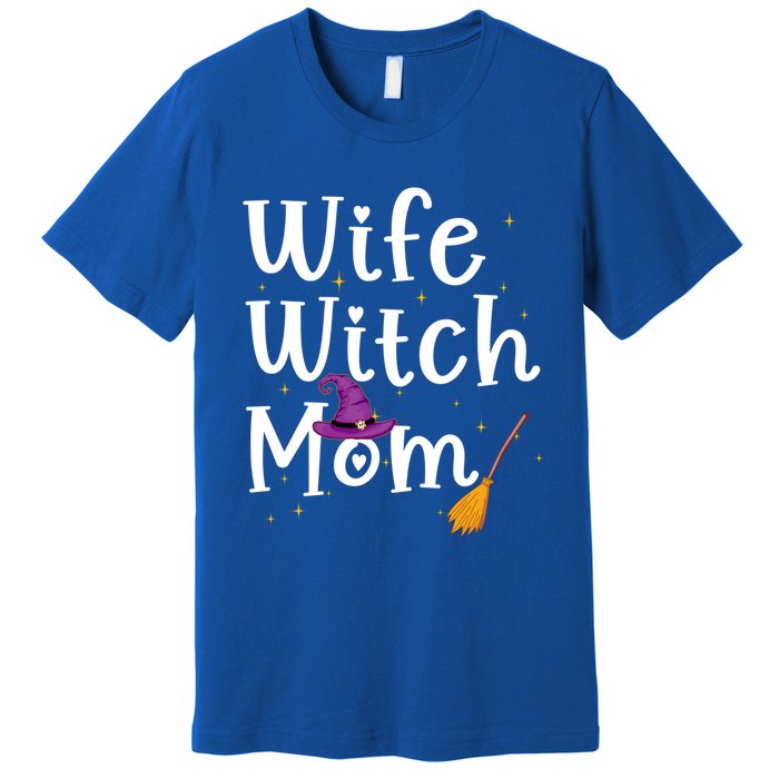 Wife Mom Witch Funny Halloween Costume For Mommy Gift Premium T-Shirt