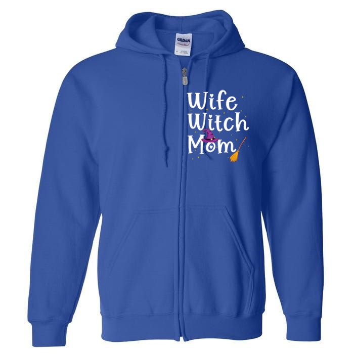 Wife Mom Witch Funny Halloween Costume For Mommy Gift Full Zip Hoodie