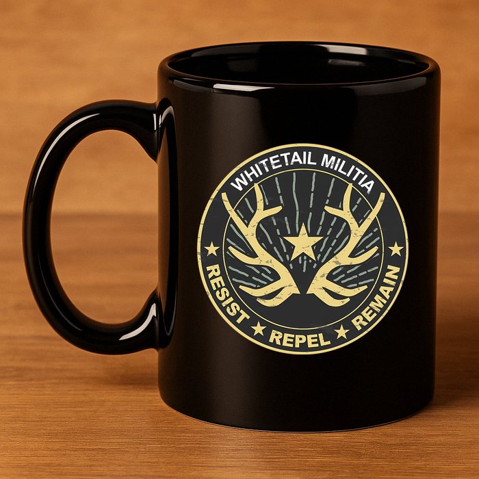 Whitetail Militia 11oz C Handle Ceramic Mug
