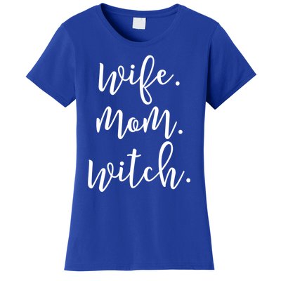 Wife Mom Witch Funny Halloween Gift Women's T-Shirt