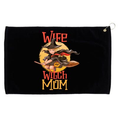 Wife Mom Witch Funny Halloween Costume Gift Grommeted Golf Towel