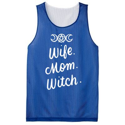 Wife Mom Witch Funny Halloween Funny Gift Witchcraft Wicca Gift Mesh Reversible Basketball Jersey Tank