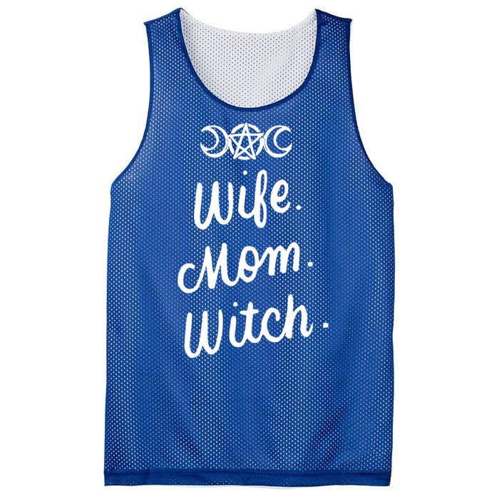 Wife Mom Witch Funny Halloween Funny Gift Witchcraft Wicca Gift Mesh Reversible Basketball Jersey Tank