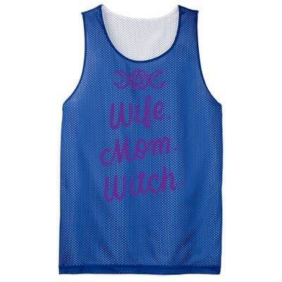 Wife Mom Witch Funny Halloween Funny Gift Witchcraft Wicca Gift Mesh Reversible Basketball Jersey Tank