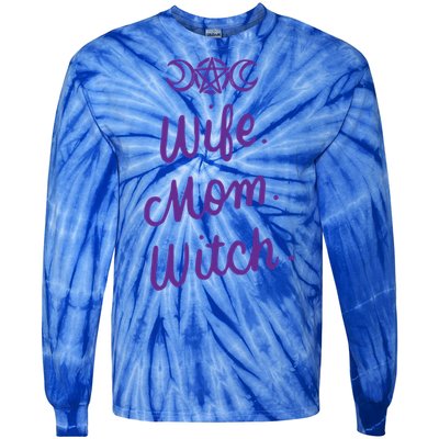 Wife Mom Witch Funny Halloween Funny Gift Witchcraft Wicca Gift Tie-Dye Long Sleeve Shirt