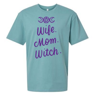 Wife Mom Witch Funny Halloween Funny Gift Witchcraft Wicca Gift Sueded Cloud Jersey T-Shirt