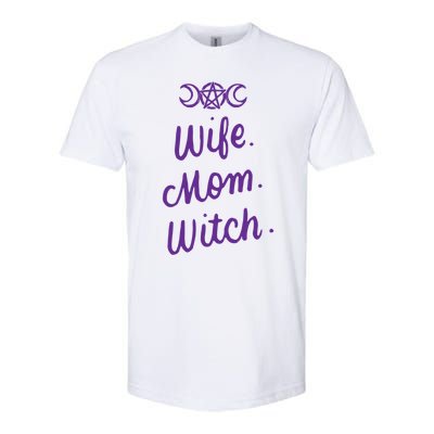 Wife Mom Witch Funny Halloween Funny Gift Witchcraft Wicca Gift Softstyle CVC T-Shirt