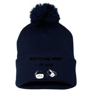 Wrestling Mom Pom Pom 12in Knit Beanie