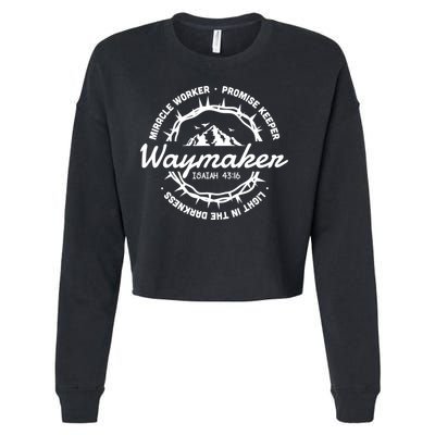 Waymaker Miracle Worker Promise Keeper Jesus Christ Cropped Pullover Crew