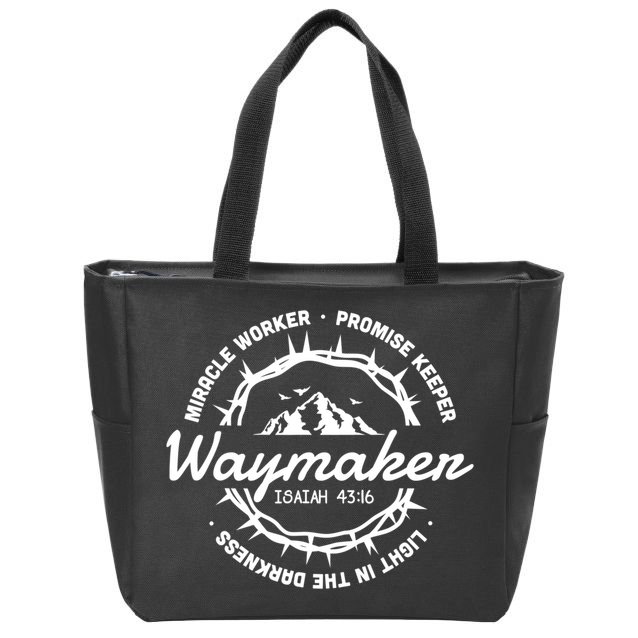 Waymaker Miracle Worker Promise Keeper Jesus Christ Zip Tote Bag