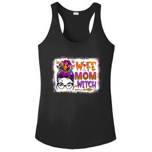 Wife Mom Witch Messy Bun Hair Skull Halloween Costumes Gift Ladies PosiCharge Competitor Racerback Tank