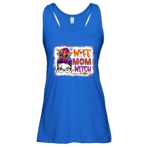 Wife Mom Witch Messy Bun Hair Skull Halloween Costumes Gift Ladies Essential Flowy Tank