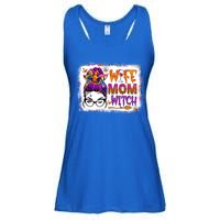 Wife Mom Witch Messy Bun Hair Skull Halloween Costumes Gift Ladies Essential Flowy Tank