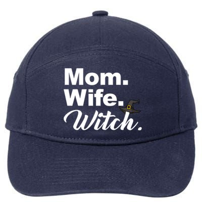 Wife Mom Witch Novelty Halloween Meaningful Gift 7-Panel Snapback Hat