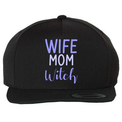 Wife Mom Witch Gift Wool Snapback Cap