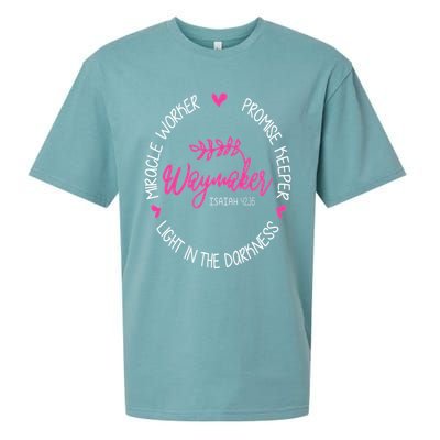 Waymaker Miracle Worker Promise Keeper Isaiah 4216 Sueded Cloud Jersey T-Shirt