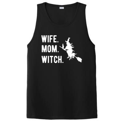 Wife Mom Witch Gift Funny Halloween Mom Gift PosiCharge Competitor Tank