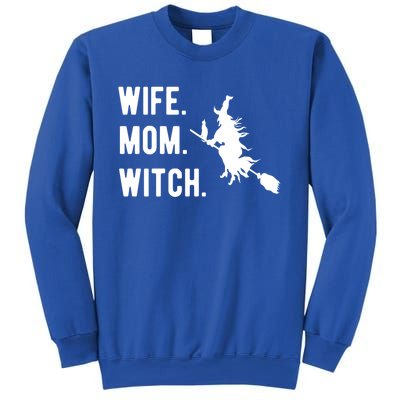 Wife Mom Witch Gift Funny Halloween Mom Gift Sweatshirt