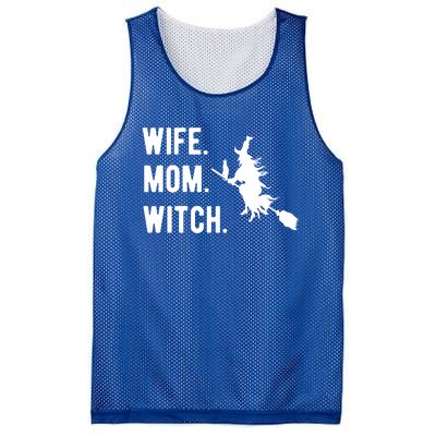 Wife Mom Witch Gift Funny Halloween Mom Gift Mesh Reversible Basketball Jersey Tank