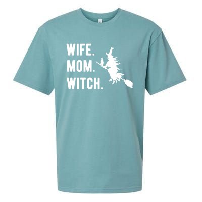 Wife Mom Witch Gift Funny Halloween Mom Gift Sueded Cloud Jersey T-Shirt