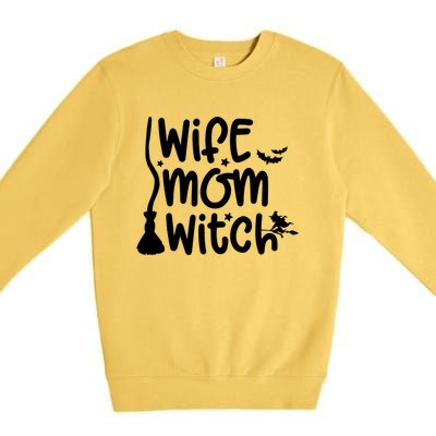 Wife Mom Witch Great Gift Premium Crewneck Sweatshirt