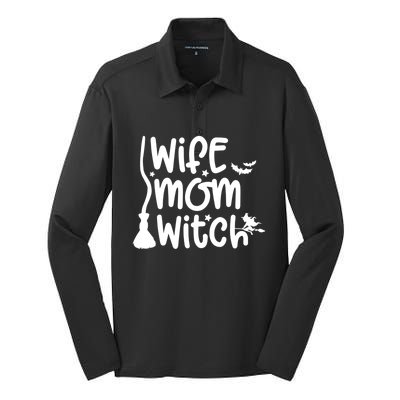 Wife Mom Witch Great Gift Silk Touch Performance Long Sleeve Polo