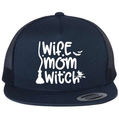 Wife Mom Witch Great Gift Flat Bill Trucker Hat