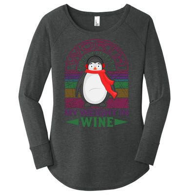 Worth My Weight In Wine Women's Perfect Tri Tunic Long Sleeve Shirt