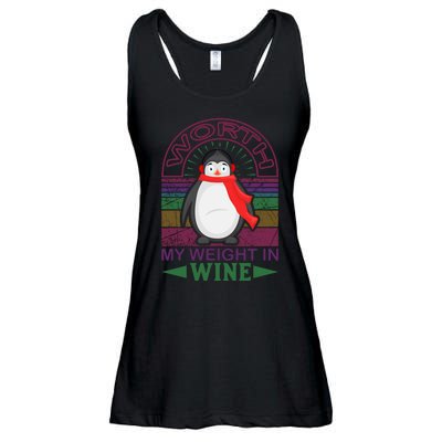 Worth My Weight In Wine Ladies Essential Flowy Tank