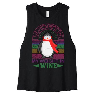 Worth My Weight In Wine Women's Racerback Cropped Tank