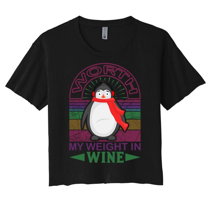 Worth My Weight In Wine Women's Crop Top Tee