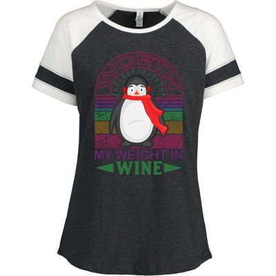 Worth My Weight In Wine Enza Ladies Jersey Colorblock Tee