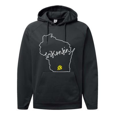 Womens Madison Wisconsin Cheese Funny WI Home State Performance Fleece Hoodie