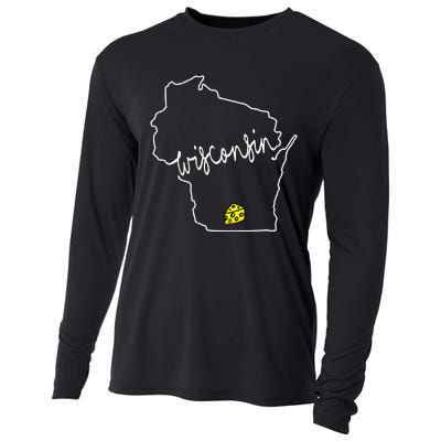 Womens Madison Wisconsin Cheese Funny WI Home State Cooling Performance Long Sleeve Crew