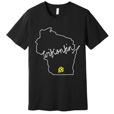 Womens Madison Wisconsin Cheese Funny WI Home State Premium T-Shirt