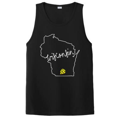 Womens Madison Wisconsin Cheese Funny WI Home State PosiCharge Competitor Tank