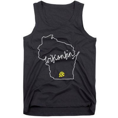 Womens Madison Wisconsin Cheese Funny WI Home State Tank Top