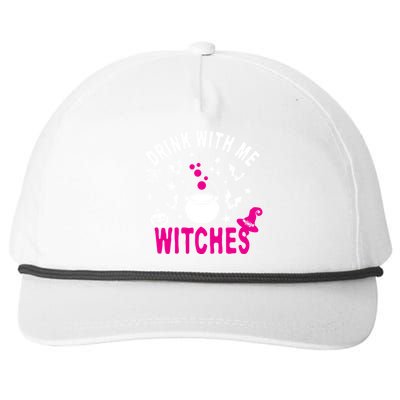 With Me Witches Be Crazy Drunken Witch Halloween Gift Snapback Five-Panel Rope Hat