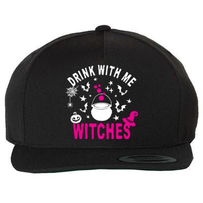 With Me Witches Be Crazy Drunken Witch Halloween Gift Wool Snapback Cap