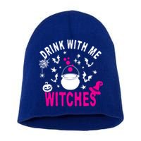 With Me Witches Be Crazy Drunken Witch Halloween Gift Short Acrylic Beanie