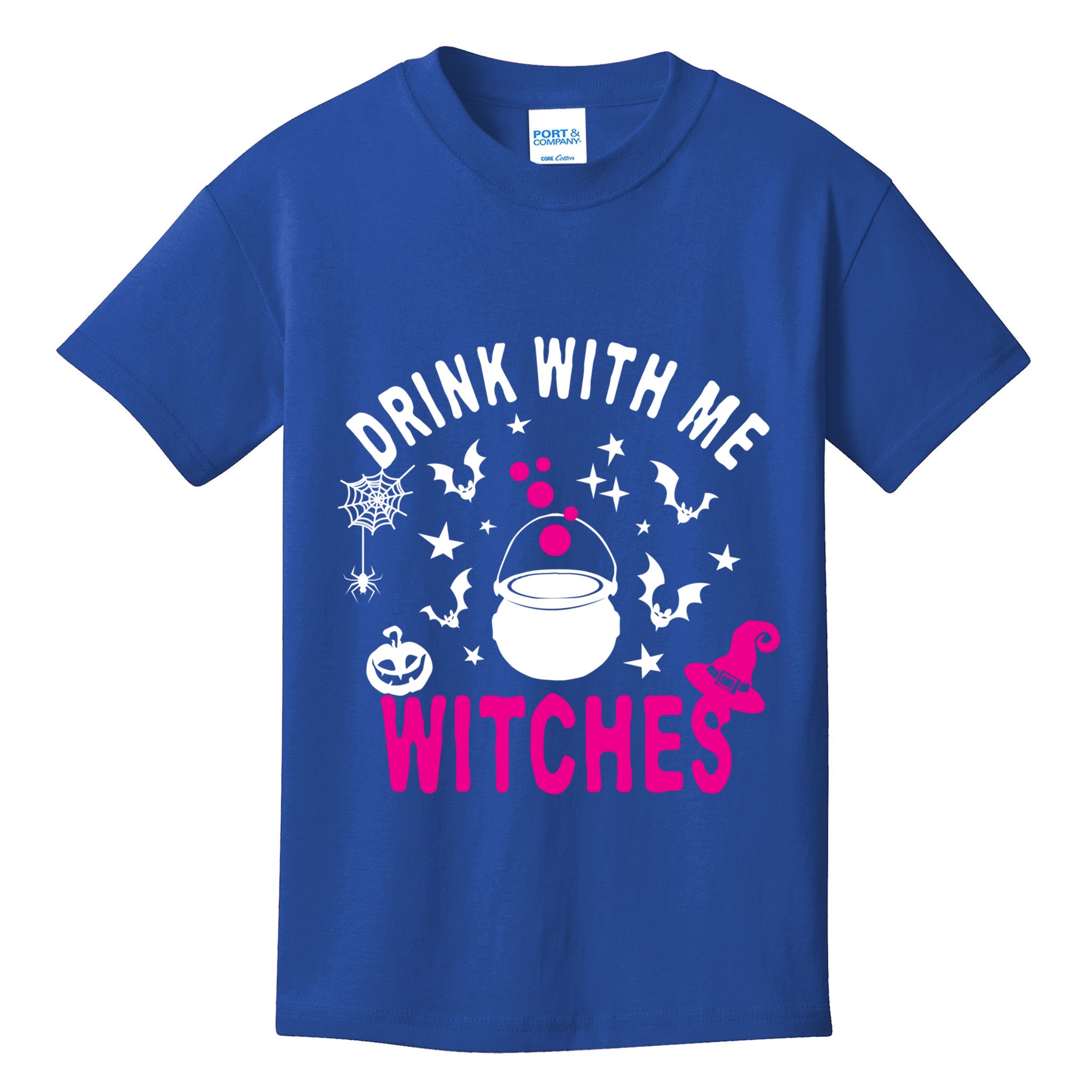 With Me Witches Be Crazy Drunken Witch Halloween Gift Kids T-Shirt