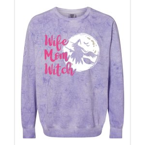 Wife Mom Witch Witch Halloween Costume Gift Colorblast Crewneck Sweatshirt