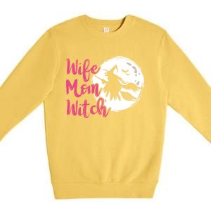 Wife Mom Witch Witch Halloween Costume Gift Premium Crewneck Sweatshirt