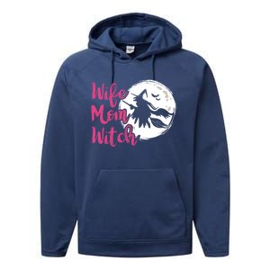 Wife Mom Witch Witch Halloween Costume Gift Performance Fleece Hoodie